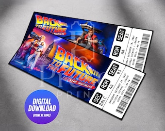 Printable Back To The Future The Musical Theatre Ticket | Personalized Gift Reveal | Editable West End Broadway Souvenir Keepsake | Download