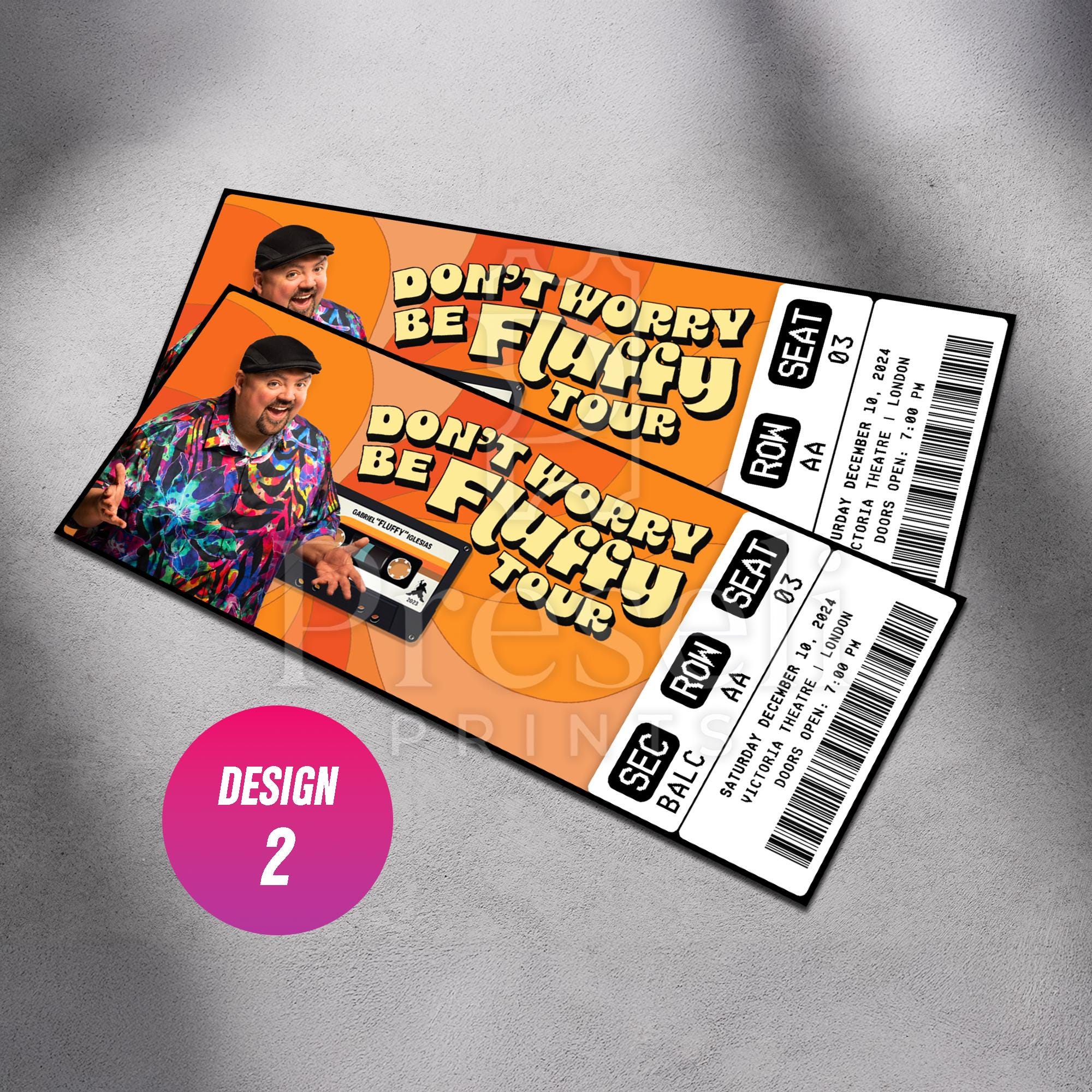 Printable Gabriel Iglesias Ticket the 1976 Tour / Fluffy Tour