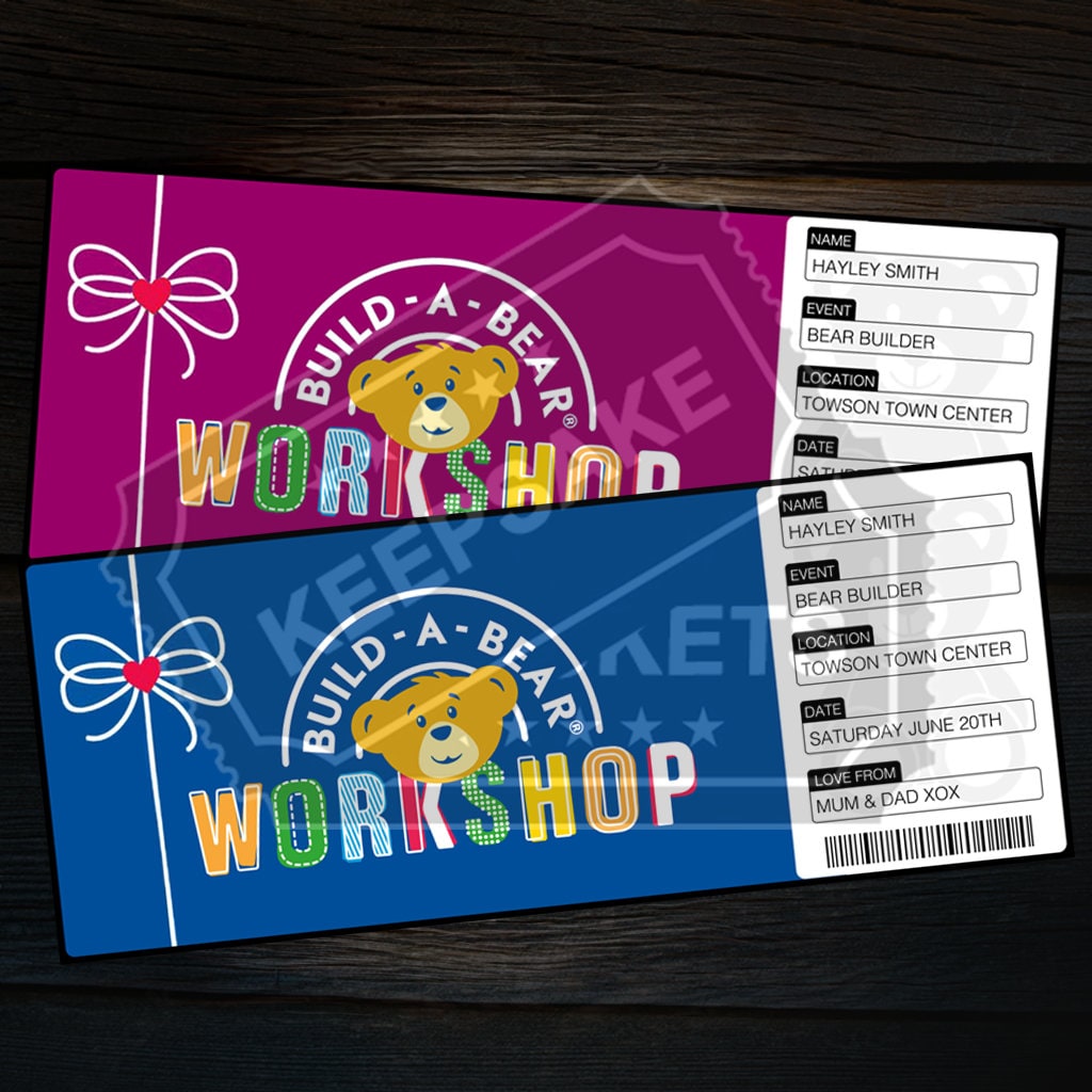 Printable Bear Workshop Invite Ticket | Teddy Bear Builder | Surprise Gift Reveal | Editable Personalized Keepsake | Instant PDF Download
