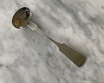 1830-40 Vermont Coin Silver Sauce Ladle by Ira Strong Towne of Montpelier, VT