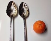 1776 and 1780 Hester Bateman George III Basting Spoon Pair in Gilded Sterling Silver English