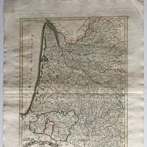 1774年 フランス、ガスコーニュの地図
