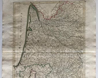 1774 Map of Gascony, France