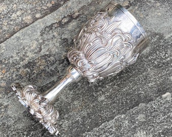 Vintage Michael Galmer Sterling Silver Wine Cup Goblet Chrysanthemum