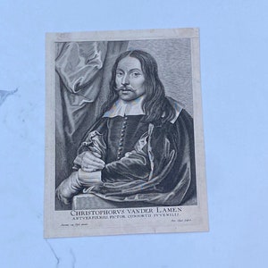 c.1650 Portrait of Christophorus Vander Lamen by Peter Clouet (after Van Dyck)