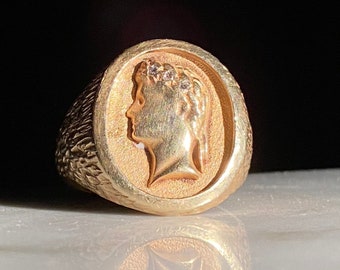 Or 18 kt Art déco français Diamond Ring 1920