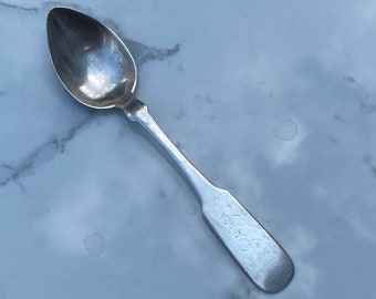 1843-44 Joseph Mosley Freeman Coin Silver Teaspoon Norfolk, VA (16 g)