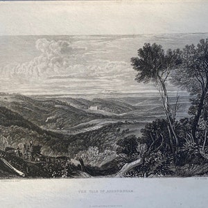 1879 J M W Turner Steel Engraving &quot;The Vale of Ashburnham&quot; by (D Appleton & Co, NY) - W B Cooke