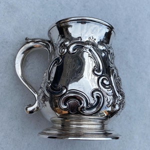 1730 John Swift Pint Rococo Sterling Silver Mug - London (395 grams)