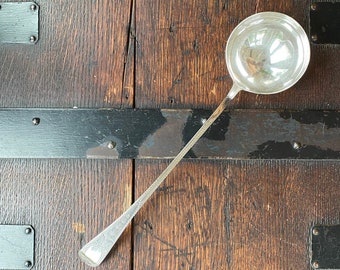 1787 Sterling Silver 13.75" George III English Ladle by Thomas Wallis II (158 grams)