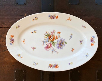 19th c. Porcelain Serving Platter Hand Painted Schwartzburg German (16")