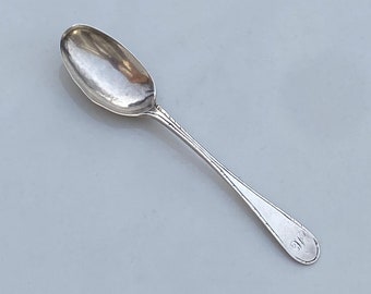 1765-1770 Samuel Tingley of New York Colonial Coin Silver Teaspoon monogram 'M' (11 g)