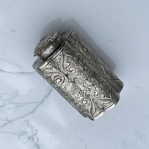 Large German Hanau Silver Tea Caddy with Repousse