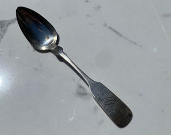 1840-46 Philo B Gilbert and F W Cooper Coin Silver Teaspoon Retailed by PR & WF