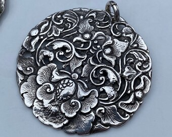 Sterling Silver Lotus Medallion Pendant (12 Available)