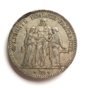 1876 K französische 5 Francs Silbermünze (VF) Bordeaux