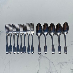 1763-65 Louis XV French Silver Serving Spoon and Fork Set with Royal Crest by Adrien-Joseph Lemesre of Lille (828 grams)