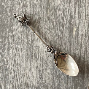 Australian Cast Sterling Silver Spoon with Kangaroo Finial