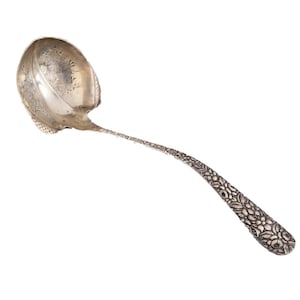 1880-1910 Conrad Klank for Henry Silverthorn Punch Ladle made in Baltimore in the &#39;Hand Chased&#39; Pattern