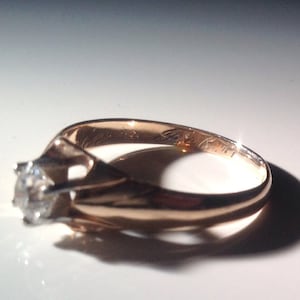 1890 Gelbgold 585 H Farbe 0.4 Ct VS1 Diamant Verlobungsring