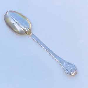 1740 Sterling Silver Dognose Tablespoon with Norse Engraving