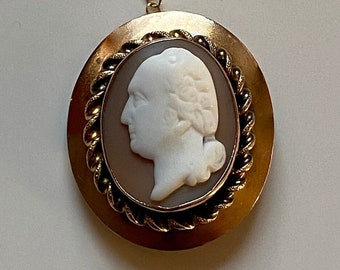 c. 1876 George Washington Gold Cameo Brooch