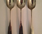 1790-1820 American Kentucky Coin Silver Serving Spoons - Set of Three