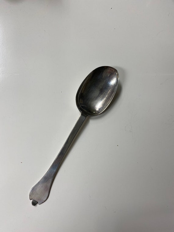 1690 Englisch Sterling Silber Trefid Esslöffel mit Perlen Rattail