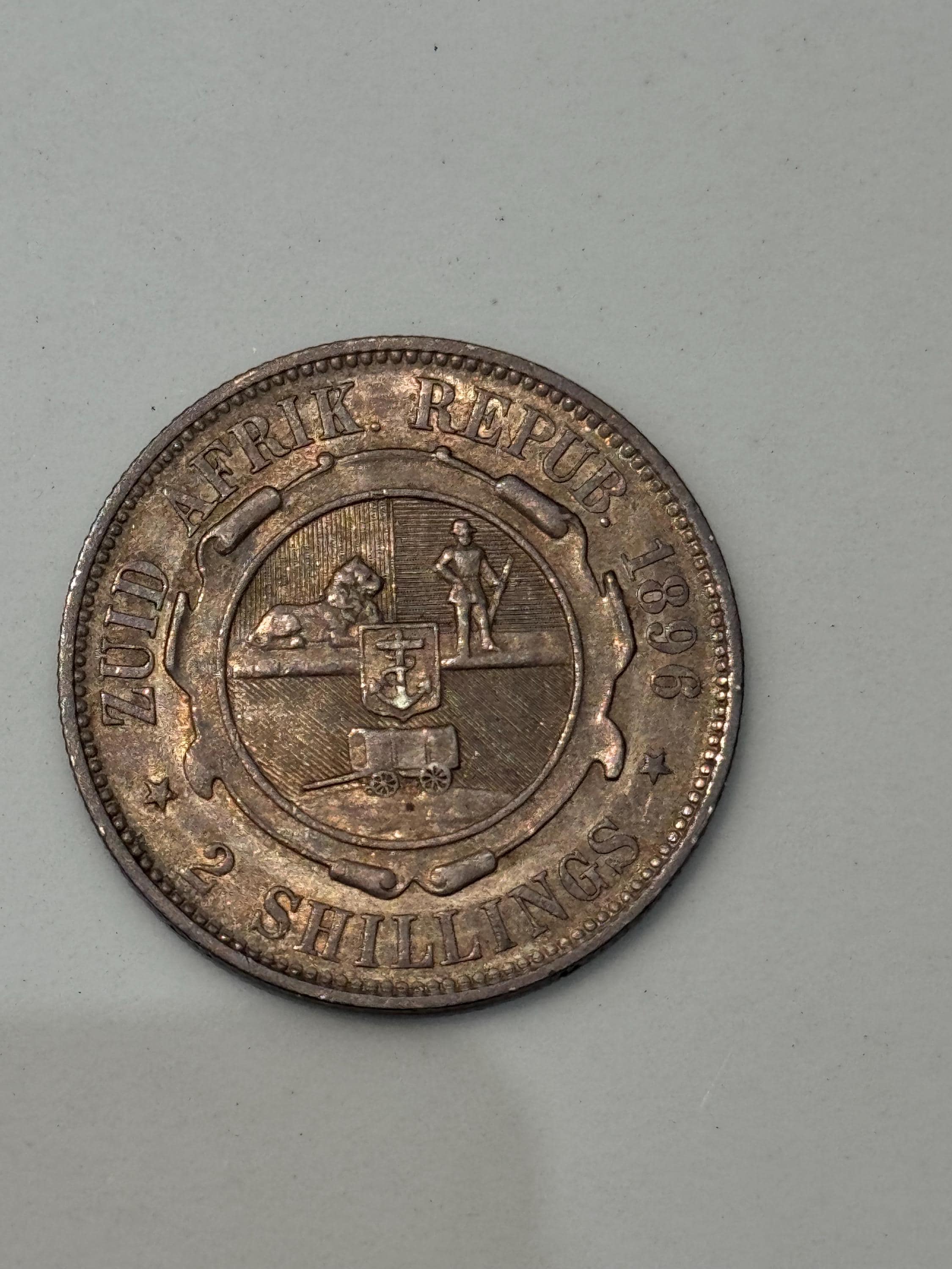 南アフリカ 2シリング銀貨 1896年