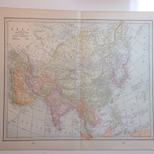 Phenomenal 1891 Asian Continent Map - Etsy