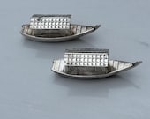 1930 Japanese Sterling Silver 950 Figural Boat Salt and Pepper