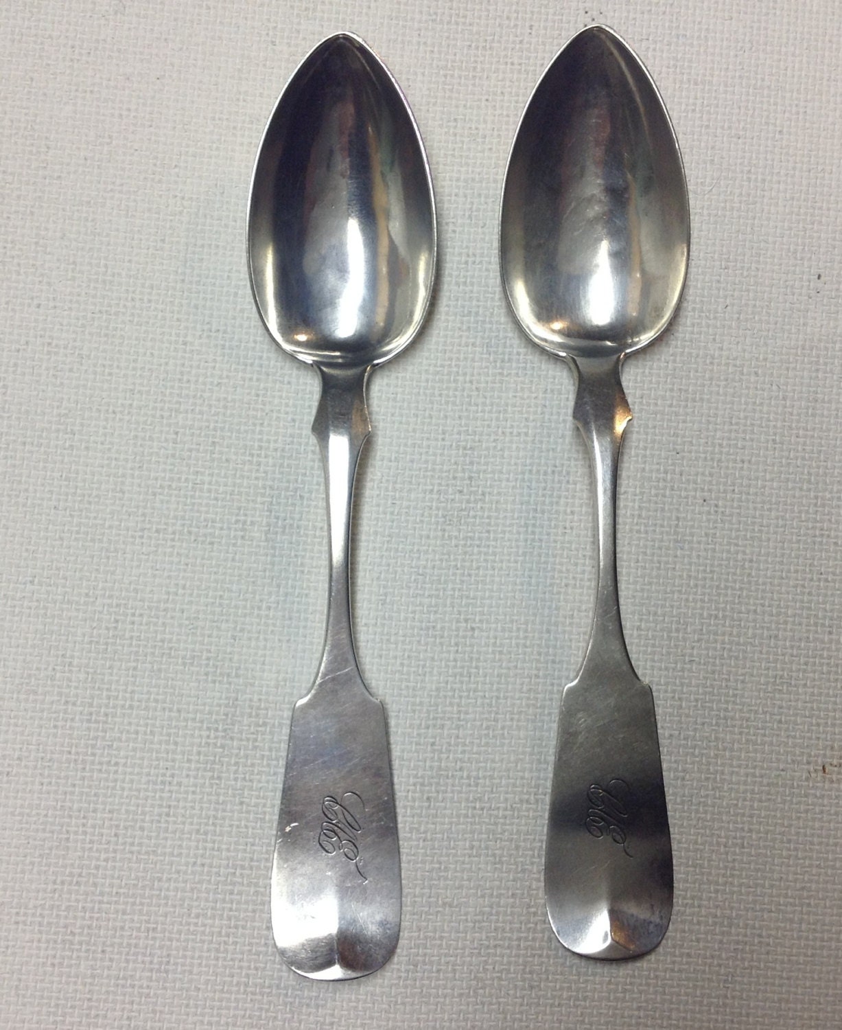 Here Comes The Silver Spoon 81 1835-81 Pair American Coin Silver Serving Spoons by James | Etsy