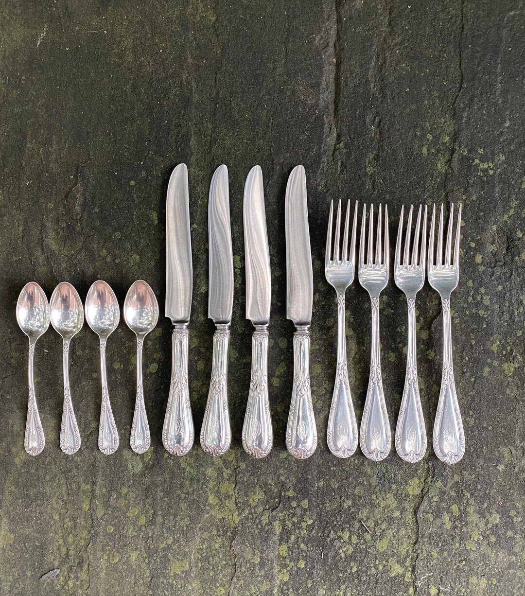 1930 Spanish Silver Large Heavy Gauge 4 Place Settings Flatware Set by ...