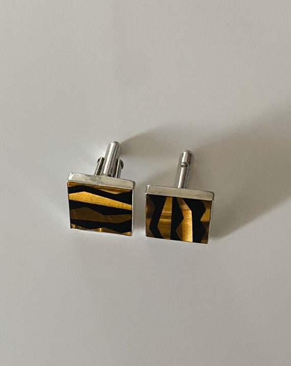 Sterling Silver and Acrylic Cufflinks (10.4 grams)