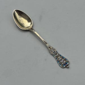 1893 Gorham No. 48 Sterling Silver Gilt and Enamel Demitasse Spoon