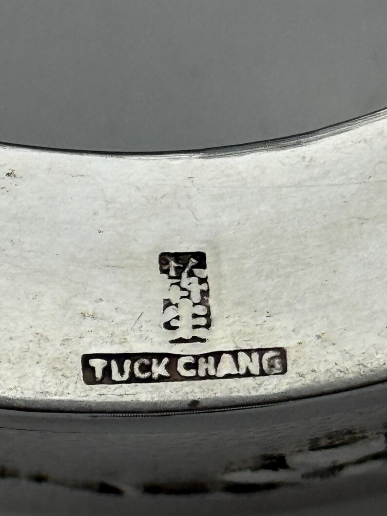 1890-1910 Chinese export met zilveren deksel: Tuck Chang, Shanghai (232 g) afbeelding 3
