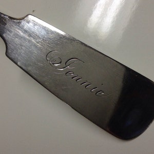 1840 Sterling Silver &quot;Jennie&quot; Serving Spoon by Rochester Smith Edwin Franklin Wilson under Erastus Cook