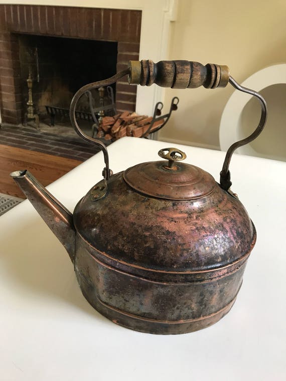 Antique Decorative Copper and Brass Revere Tea Kettle Antique Decorative Copper and Brass Revere Tea Kettle