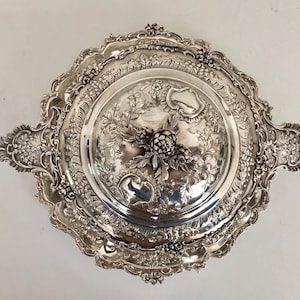 1890 French Sterling Silver Covered Tureen or Dish with Underplate by Emil Delair (1650 grams)
