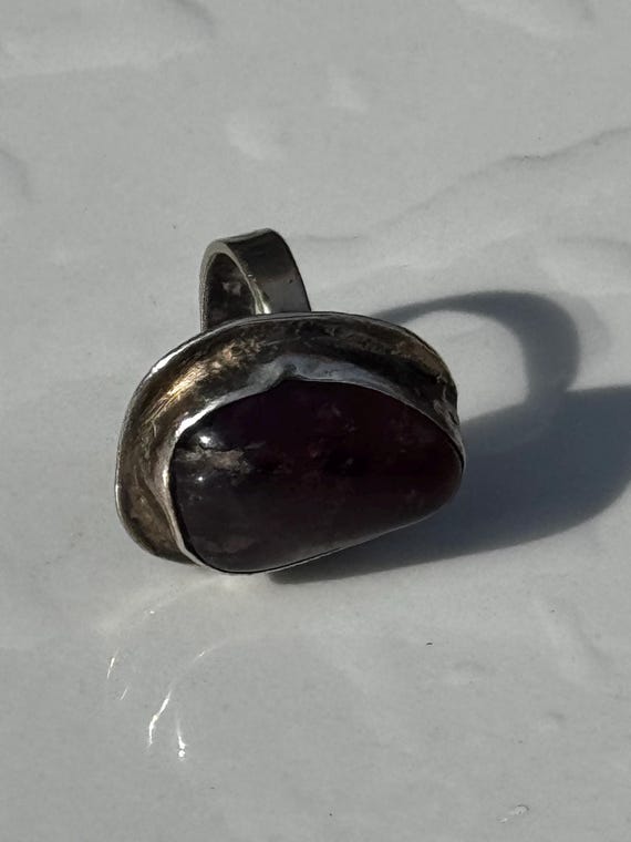 Vintage Studio Amethyst Solid Silver Ring Size 7 - image 3