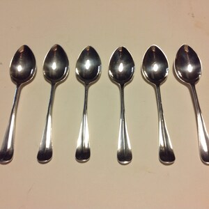 1933 Bespoke English Sterling Silver Demitasse Spoons Edward Viner Sheffield Set of Six