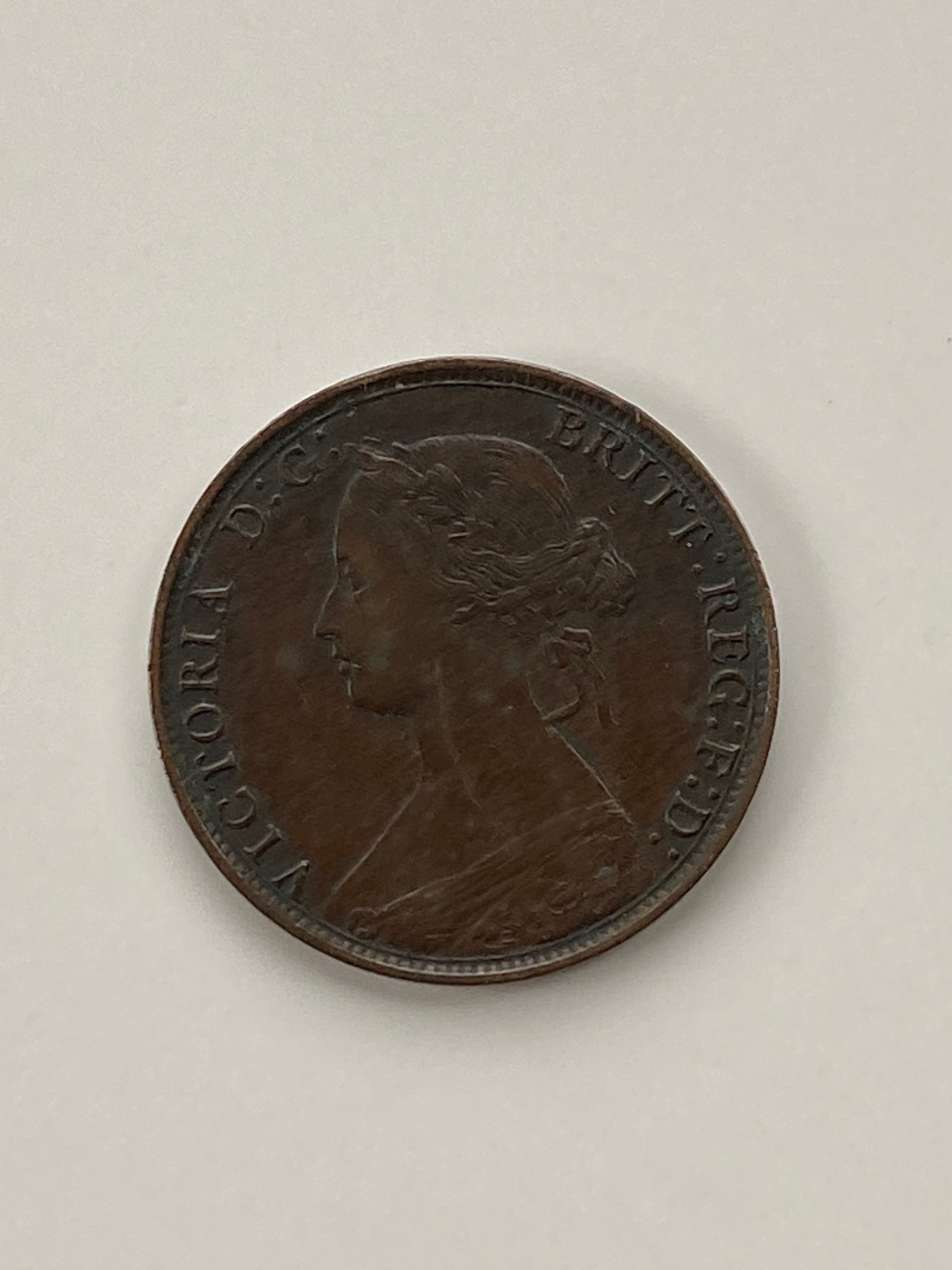 1867年 イングリッシュ 1/2 ペニー KM# 748 - Etsy 日本
