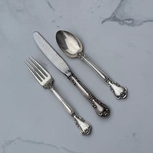 One Sterling Silver Gorham Chantilly Youth Set Fork Knife Spoon