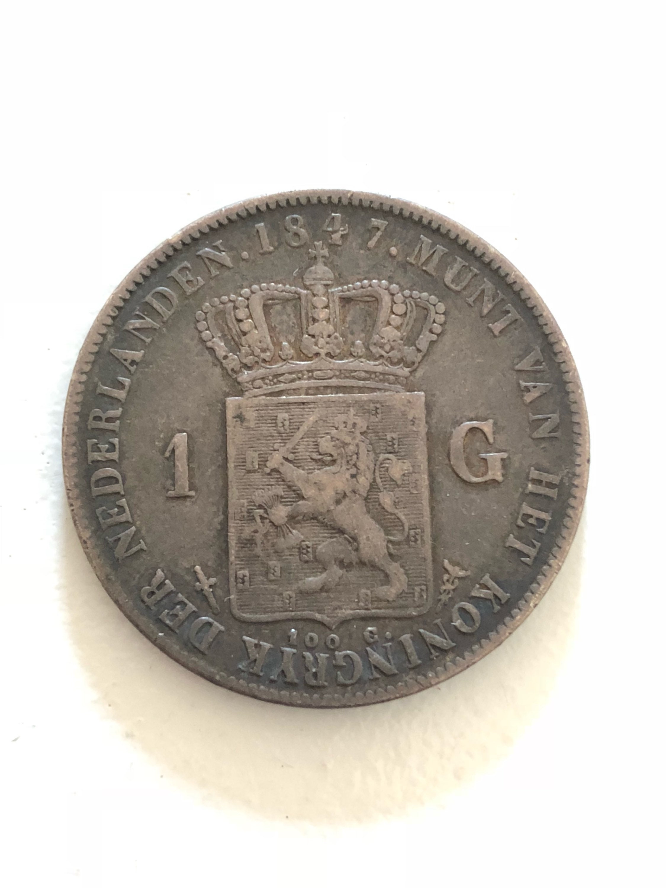 1847 Dutch 1 Gulden (VF) - Etsy Australia