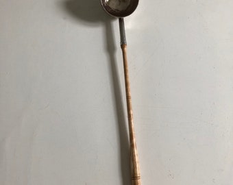 Ca 1717 George I English Britannia Silver Toddy or Punch Ladle with Turned Boxwood Handle (14.5")