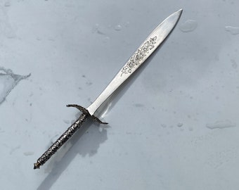 1895-1920 Sterling Silver Floral Redlich Sword Letter Opener
