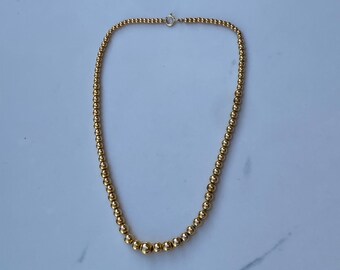 10K Yellow Gold 16" Bead Necklace (12.2 grams)