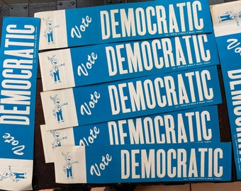 1960's Rare Vote Democratic Original Unused Political Sticker