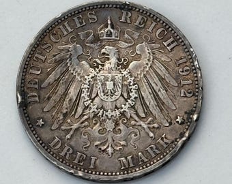 ヴィンテージ プロイセンコイン – 2マルク 1901年 – ドイツ帝国銀貨