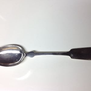 19th Century Coin Silver German Serving Spoon